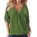 Produktbild ABsoar Frauen Bluse Plus Größe Shirt Damen Halbe Hülsen Blusen Hemd Solid Beiläufige Pullover OL Arbeit Top T-Shirt Oberseite S~5XL