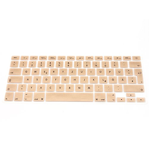 iProtect Tastaturschutz QWERTZ aus rutschfestem Silikon für Apple Macbook Pro Retina 13, 15 Zoll in Gold - 3