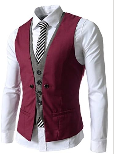 Turbomsun Men's 2017 New V-neck Jacket Vests Sleeveless Slim Fit Skinny Vest Waistcoat.