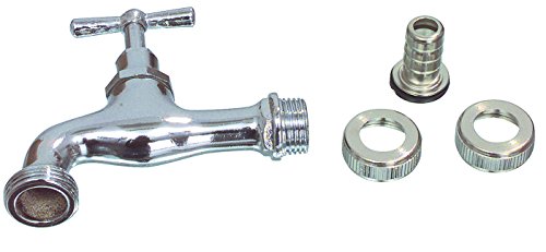 Preisvergleich Produktbild Eurosell Profi Geräteanschluss Ventil Garten Haus Wasserhahn Metall silber Schell Auslaufventil mit Knebelgriff 1 / 2 Zoll