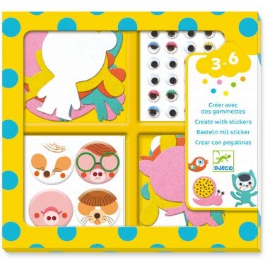Djeco Creer Avec Des Gommettes J'aime Les Animaux - Multicolore - version espagnole