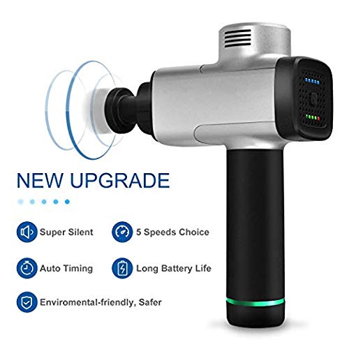 Preisvergleich Produktbild Hochfrequenz-Körpermassagegerät Elektrische Vibrationstherapiepistolen 24 V LED Entspannungsmassagegerät Entspannen Muskelmassagegerät + 4 Köpfe