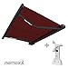 Produktbild Nemaxx FCA45X Vollkassettenmarkise mit Licht- und Windsensor 4,5m x 3m bordeaux-rot: Kassettenmarkise für optimale Beschattung aus UV-beständigem und wetterfestem Acryltuch in grauer Kassette - nach DIN EN 13561