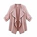 Produktbild Kavitoz Damen Lightweight Offene Mantel Cardigan Asymmetrisch Cardigan Strickjacke (XL, Pink)