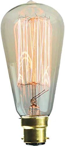 Vintage Squrrel Cage Edison Lightbulb 240v 60w B22D Bayonet Dimmable - Swan Lighting