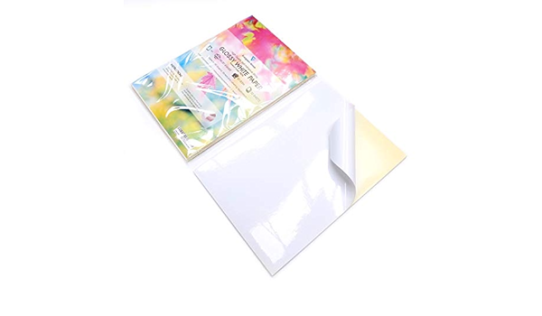 30 Sheets A4 White Glossy Self Adhesive Sticky Back Label Printing Paper Sheet Amazon De Home Kitchen