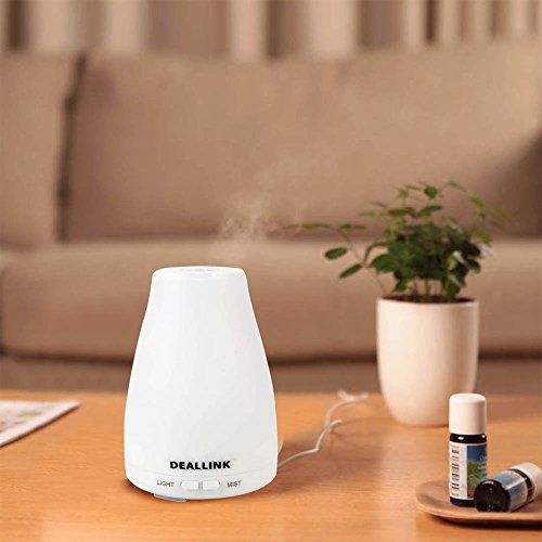 Aroma Diffuser 100ml Deallink Ultraschall Luftbefeuchter mit 7 LED Farbwechsel Kalten Nebel für Ätherische Öle, Kinderzimmer Schlafzimmer Büro - 2