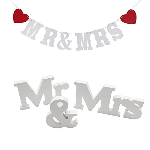 Mr & Mrs Holzbuchstaben Hochzeit Dekoration - 2