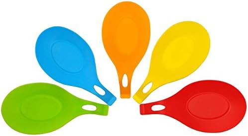 Silicone Spoon Rest – Vfevrs Premium Silicone Kitchen Spoon Holder for Kitchen Utencils, Spoon, Ladle, Spatula, Food Tongs, Pack of 5 (Small)