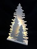 Holz Fensterdeko Tannenbaum - Deko Leuchte mit 15 LED - Weihnachtsdeko Tischdeko