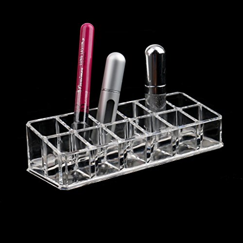 Gazechimp Acryl 12 Fächer Lippenstifthalter , Make-up Pinsel Box – Multifunktionell, Kosmetika Flaschen Aufbewahrungsbox - 5