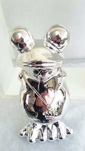 Deko Frosch, Keramik, silber, ca. 21 cm - 3