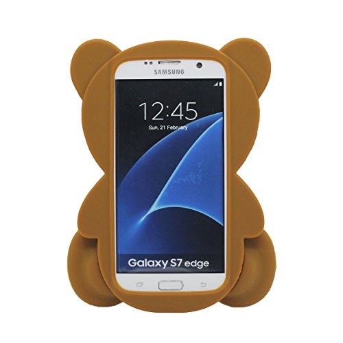 Desconocido Samsung Galaxy S7 Edge Silicona Gel Funda Case Moda 3D Oso Juguete marr  n Apariencia A prueba de choques
