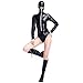 Price comparison product image Sexy Masked Ninja Rider Cosplay Costume Black Faux Leather Jumpsuit Women Bodysuit Gothic Zipper Size 10-12 D084