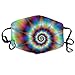 Produktbild Weiche Ohrschlaufen-Mundmaske, Anti-Staub, Anti-Flu, Bakterien, Virus, Smog, Mundmuschel mit verstellbarem Gummiband, winddicht, spiralförmig, psychedelisches Batikband, Regenbogenfarben
