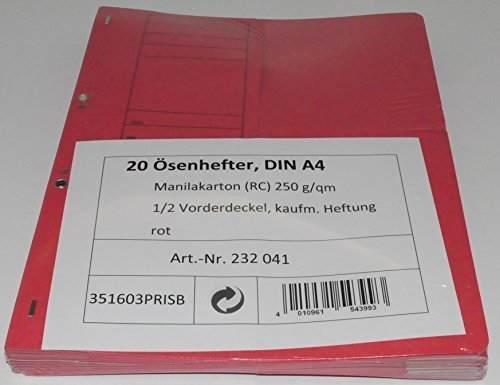 Ösenhefter rot A4 - 20 Stück