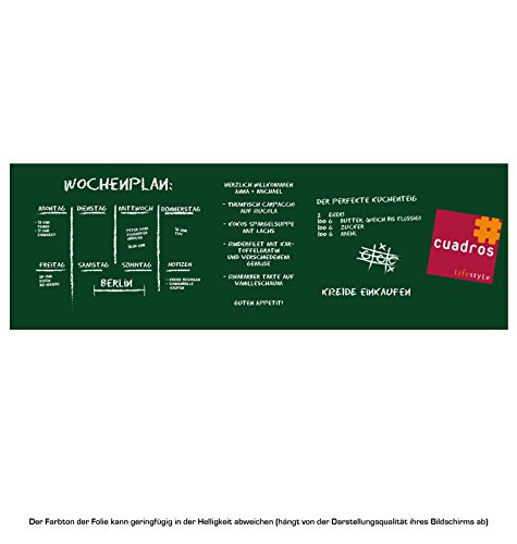 Selbstklebende Tafelfolie | Markerfolie in versch. Größen & Farben ab 14,90 € | Whiteboardfolie Boardmarkerfolie | inkl. 2 Stück Kreide | Wandfolie Grün (120×200 cm) - 2