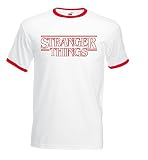  Camiseta Stranger Things Vintage Ringer Premium Algodon Calidad 170grs (M)