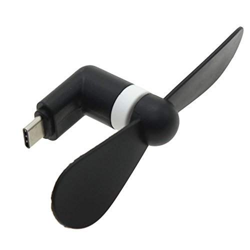 USB Telefon Mini Ventilator – Aohro Portable Micro USB Mini-Lüfter mit zwei Blättern für Samsung Galaxy S8 S7 S6 edge, LG G5 /HTC etc, Android V8 Smartphone – Schwarz - 2