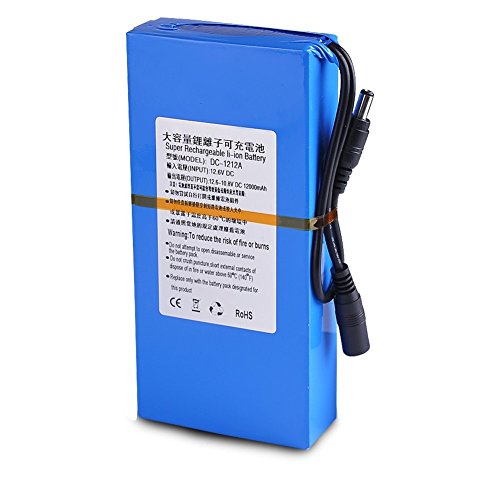 Midore Super wiederaufladbare tragbar Li-on Batterie DC12V 12000mAh + EU Stecker
