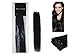 Charming 15'' 18'' 20'' 22'' 100% Real Human Hair 7Pcs Clip In Human Hair Extensions Straight Hair 24 Colors Beauty Design Salon (15inch 70g, 01 dark black)