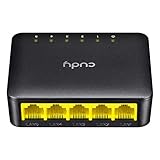Interruptor de red, separador ethernet. Los puertos RJ45 de 5 x 10/100 Mbps ofrecen opciones de conexión para su router o módem para conexiones de cable adicionales (ordenador portátil, videoconsola, impresora, etc.).