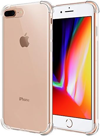 iPhone 8 Plus Case, Siuber Ultra Slim Clear Wireless Charging Compatible Shockproof Case Protective Cover [Shock Absorption, Anti Slip, Scratch Resistant] Premium Flexible TPU Silicone Case Cover for Apple iPhone8 Plus