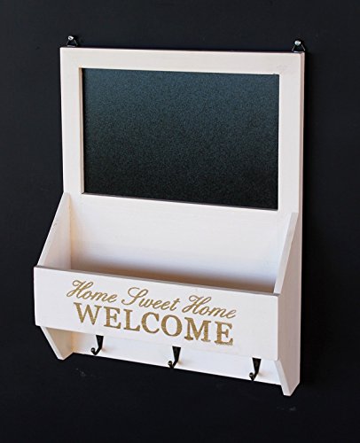 DanDiBo Schlüsselboard mit Briefablage und Kreidetafel 15B812 Schlüsselkasten Memoboard 40 cm Schlüsselleiste - 2
