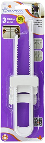 Dreambaby Sliding Locks - Extra Value (Pack of 3, White)