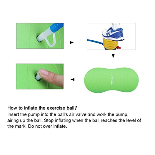 Peanut Ball Gymnastikball Therapie Rolle Physioroll Physio Rolle Seat Ball Erdnussball Fitnessball inkl. Pumpe, TRIDEER 2000lbs Maximalbelastbarkeit Anti-Burst. Als Geburtsball, für physikalische Therapien, Yoga, Fitness, Übungen, zur Stärkung der Muskulatur und sogar für das Hundetraining kann er eingesetzt werden. (Größen: 45cm / 50cm Farben: schwarz / grün) - 7