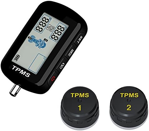 Sweetlife TPMS Motorcycle TPMS Wireless LCD Proofwater Screen with 2 External Sensors For Two-wheeled Motorcycle Motorbike