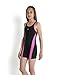 Speedo Girl's Monogram Legsuit Swimsuit - Black/Diva/Princess Pink, Size 26
