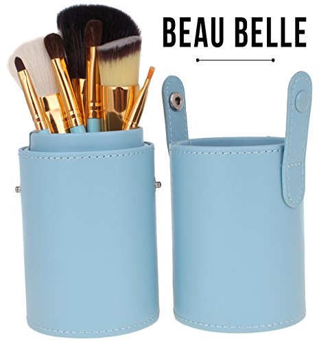 Beau Belle Make Up Brushes - 7pcs Professional Make Up Brushes - Make Up Brush Set + Make Up Brush Pot - Makeup Brushes