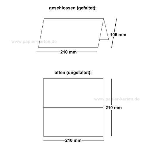 25x original ARTOZ DIN Lang Faltkarten – hochdoppelt – 220 g/m² // SERIE 1001 // Chamois – gerippt! // 210 x 105 mm +alle Farben - 4