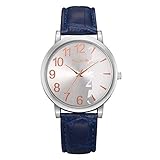 Lazzgirl Bunte zufällige lederne analoge Quarz-Uhr der netten Mädchen-Frauen(Schwarz, Weiß, Grau, Blau, Braun, Grün, Rot, Pink, Pink)