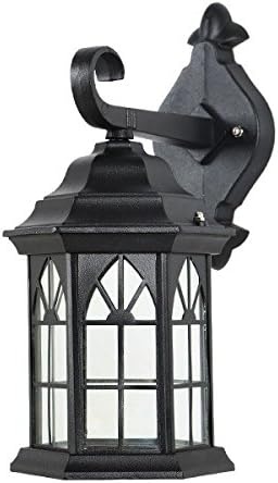 LELE Outdoor wall lamp waterproof courtyard Light balcony outdoor European simple American retro living room bathroom exterior lighting, black
