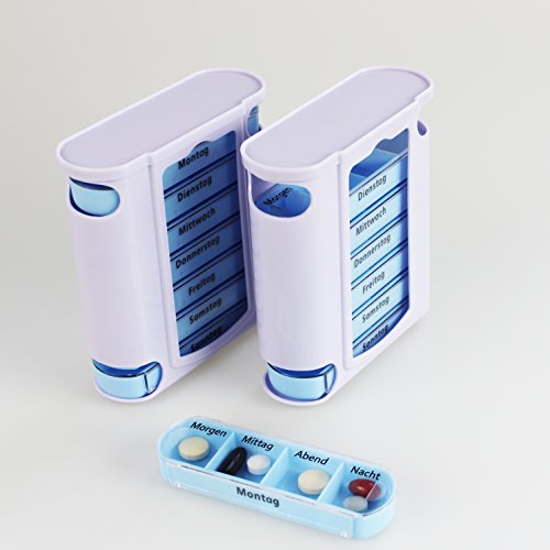 2 er Pack ( = 2 Stück ) praktischer Medikamentendosierer , Pillendose,Pillenbox , Tablettenbox , Wochendosierer , 14 Tage – aus dem KAMACA-SHOP - 8