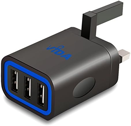 Original Vida IT 3 Port 3.1A 5V USB Fast Charger For BLU Studio C HD Tank Xtreme 5.0 G Selfie LTE Dash X2 2 XL Energy Plus 6.0 Advance 4.0 M Android Mobile Phone High Power/Speed 15W Multiport Compact