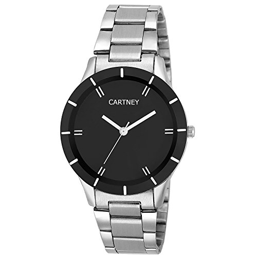 Cartney Analogue Metal Strap black Round Dial Women & Girl