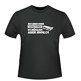 Einlaufvorbehandelt EIN Leben ohne Schlitten ist möglich Aber sinnlos, Herren T-Shirt - Fairware -, Größe L, schwarz