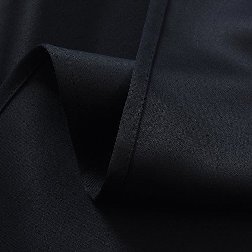 Aquazolax Thermo-Verdunklungsvorhänge, Vorhänge Blickdicht mit Universalband 2 Stück für Alte 167 cm x 137 cm (B x L), 2er-Set, Schwarz - 5