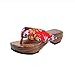 Produktbild Damen Flip Flops, Xinan Sommer Plateauschuhe Holz Damen Sandalen Clog Holz Pantoffeln Schuhe (39, Rot)