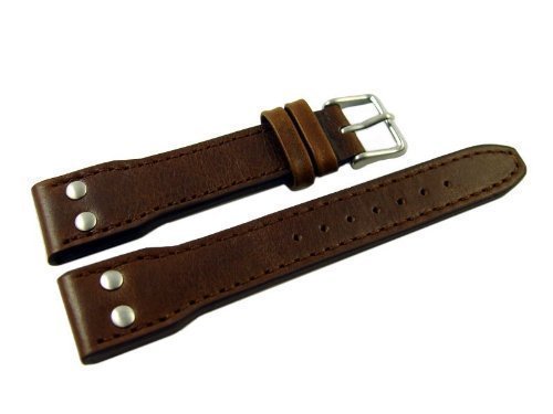 Buran01.com Uhrenarmband Vintage Flieger 2 Nieten Styl dunkelbraun 22mm WATCH STRAP Buran01.com Uhrenarmband Vintage Flieger 2 Nieten Styl dunkelbraun 22mm WATCH STRAP