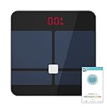 Warkit C1 Digitale Personenwaagen Bluetooth 4.0 Waage Körperfettüberwachung mit Intelligenter App Analysator 8 Körperindex（schwarz）