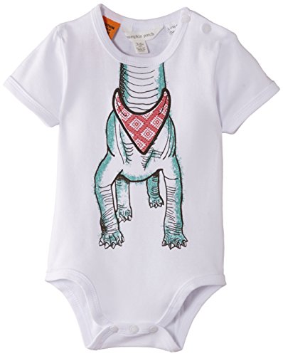 Pumpkin Patch Baby-Boys Dino Romper, Bright White, 3 Years (Manufacturer Size:18-24 Months)