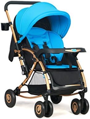The Baby Trolley Can Be Placed In A Light-folded Two-way Four-wheeled Trolley ( Color : Blue )