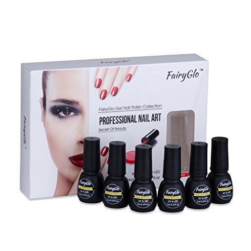 UV nagellack set FairyGlo shellac set Nail Gel Polish Nagelgel Pure Farbe (6xStück) - 2