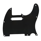 Lieferinhalt: 1 Stück Musiclily 8 Löcher Tele Pickguard Gitarren Schlagbrett für Fender USA/Mexican Standard Telecaster Modern Style,3 lagig Schwarz