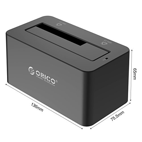 ORICO 2,5″ 3,5″ Festplatten Dockingstation Gehäuse, USB 3.0, für SATA 2,5 und 3,5-Zoll HDD und SSD, Hochgeschwindigkeit 5 Gb/s, bis zu 8 TB - 7