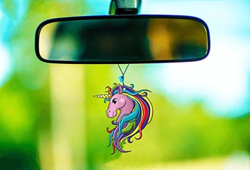 Novelty Designs - Cute Unicorn Air Freshener Car Office Home Gym Locker - Great Stocking Filler or Christmas Present for Teenage Girl & Women Wife Girlfriend- Bubble Gum Scent